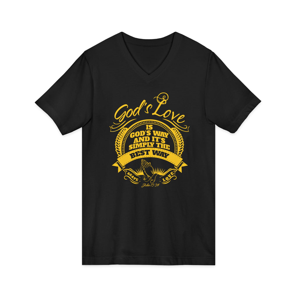 God's Love V-Neck T-Shirt — Inspirational Christian Faith Tee
