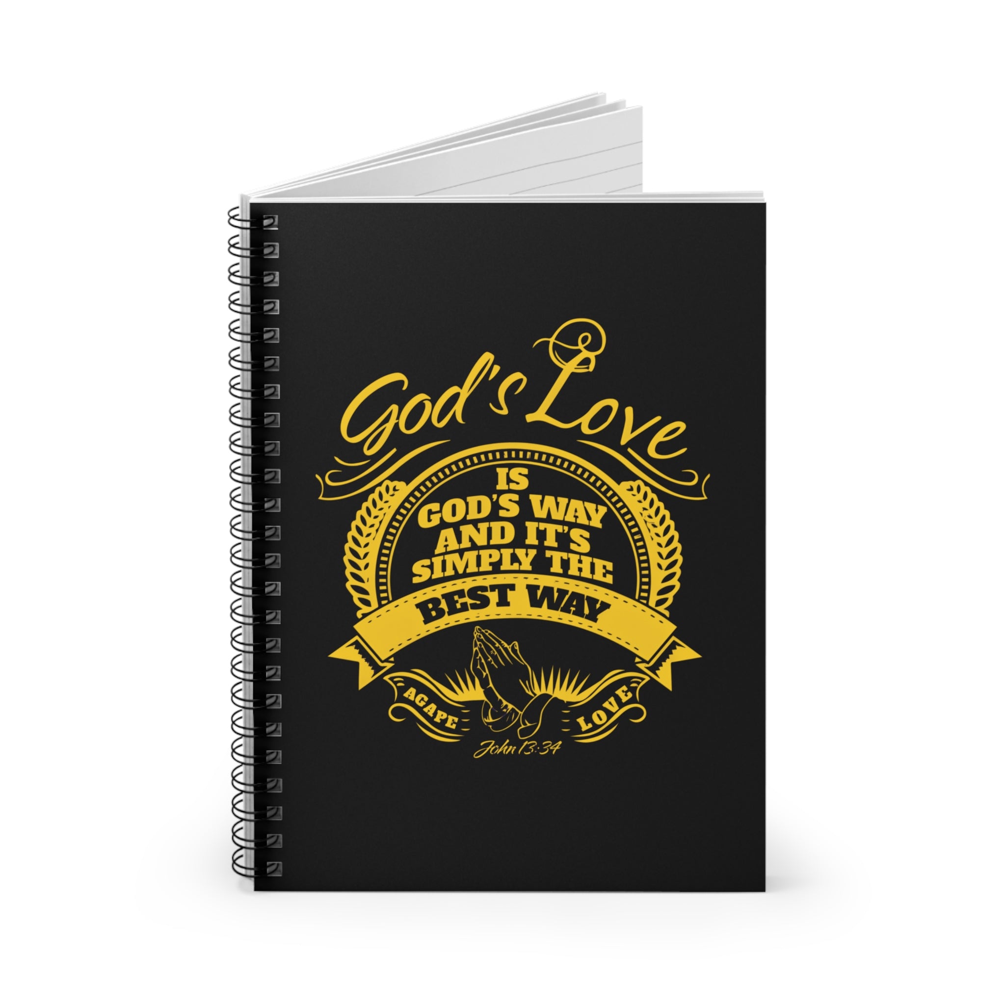 Christian Spiral Notebook — "God's Love is God's Way" Inspirational Ruled Journal