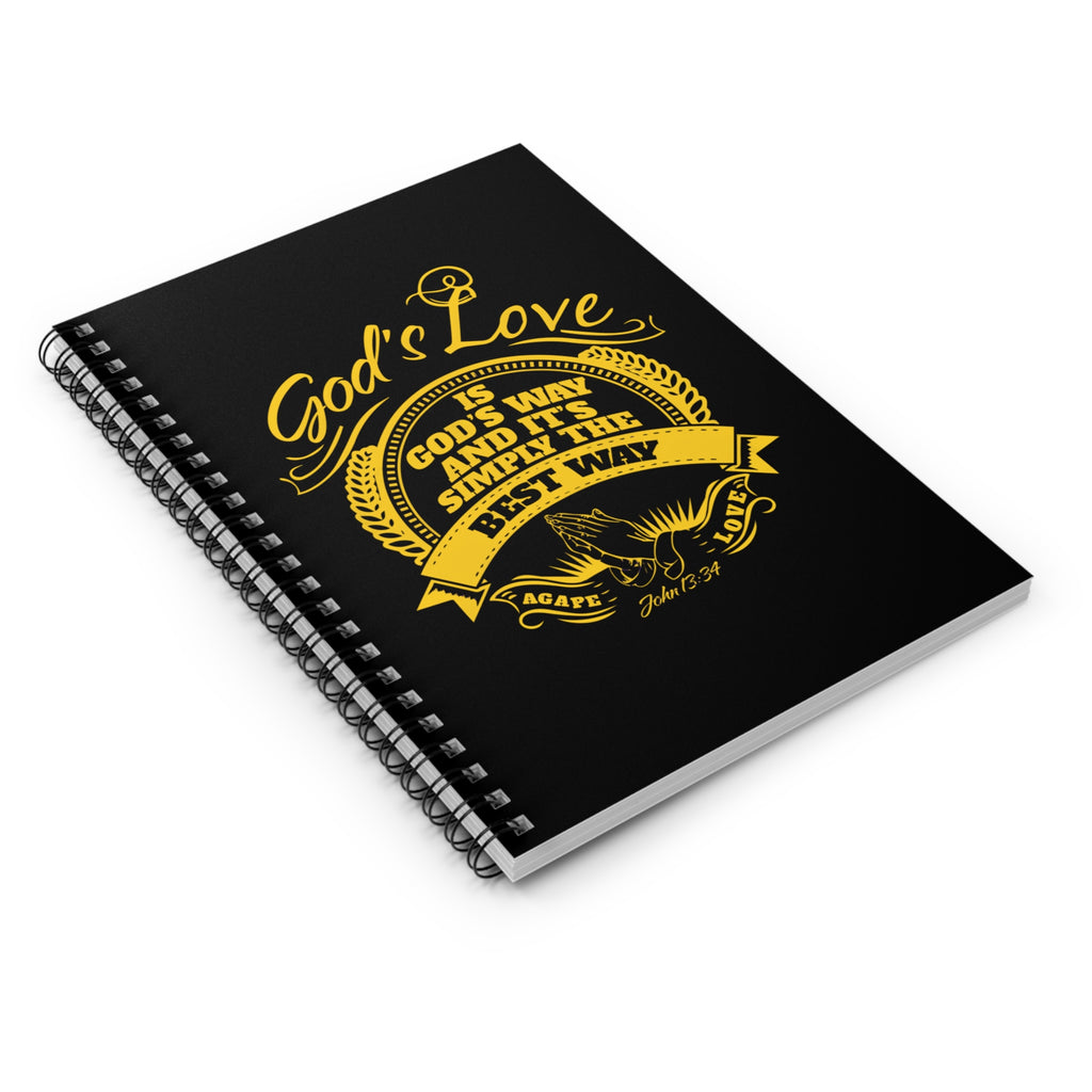 Christian Spiral Notebook — "God's Love is God's Way" Inspirational Ruled Journal