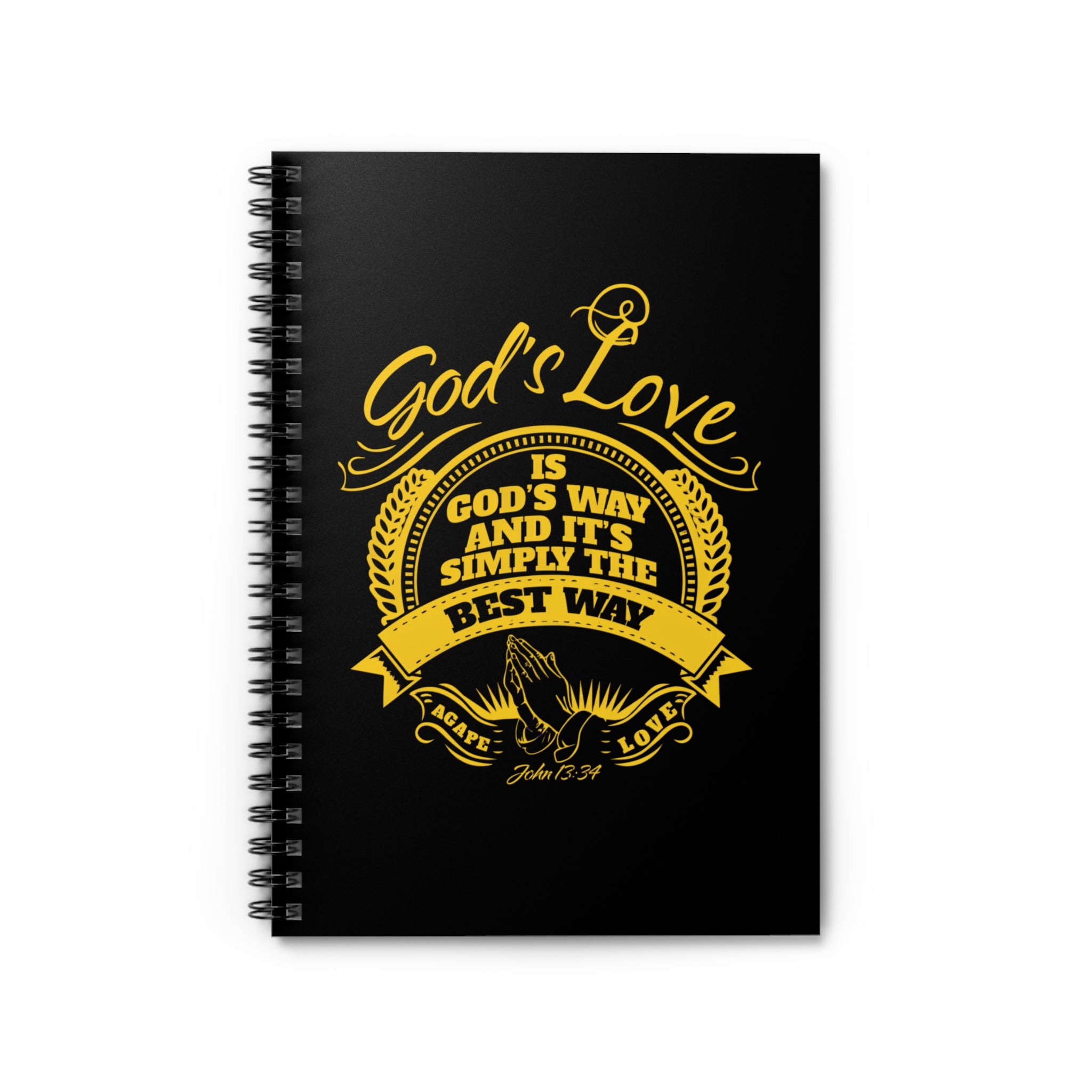 Christian Spiral Notebook — "God's Love is God's Way" Inspirational Ruled Journal