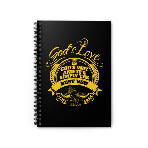 Christian Spiral Notebook — "God's Love is God's Way" Inspirational Ruled Journal