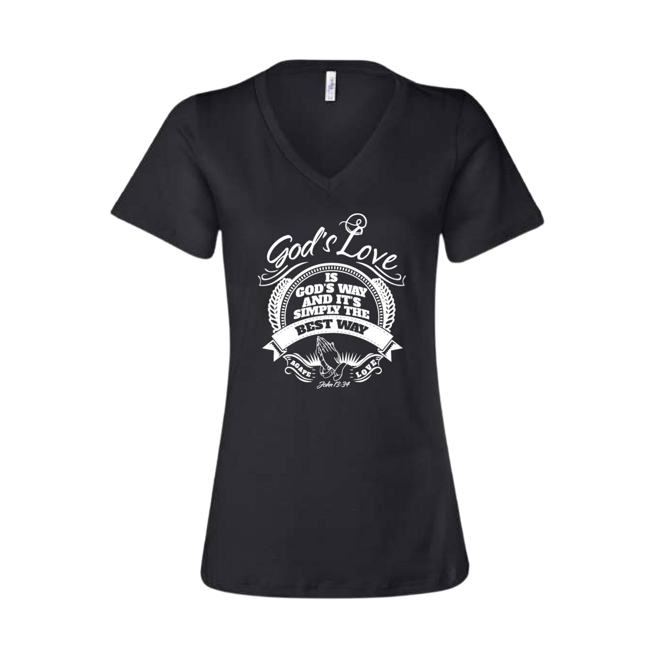 Women's V-Neck T-shirt B/W
